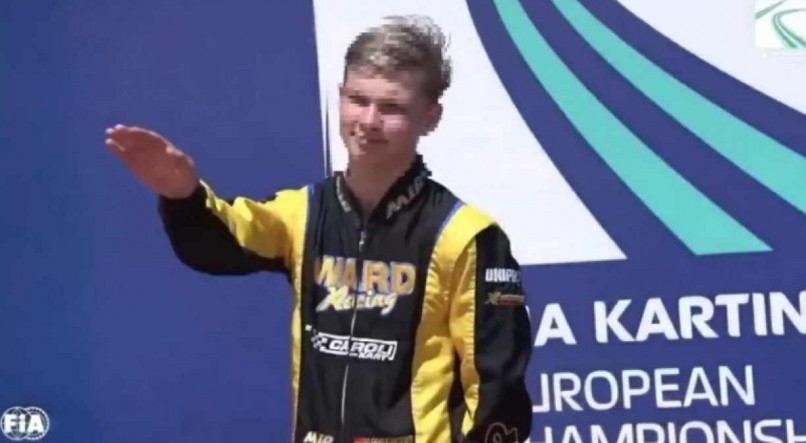 Artem Severiukhin, de 15 anos, fez gesto nazista no pódio após prova de kart
