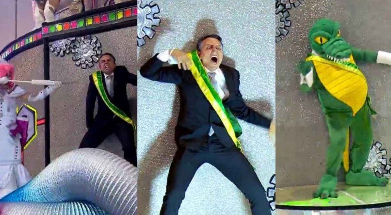 Rosas de Ouro levou presidente que se transforma em Jacaré à avenida