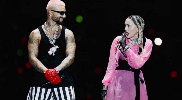 Madonna aparece de surpresa em show de Maluma. Veja vídeo