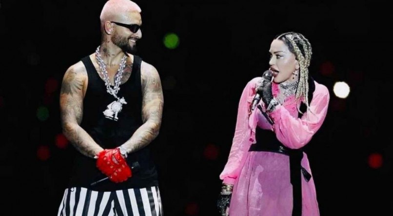 PARCERIA Maluma e Madonna cantaram juntos em show especial do cantor na cidade de Medellín, na Colômbia