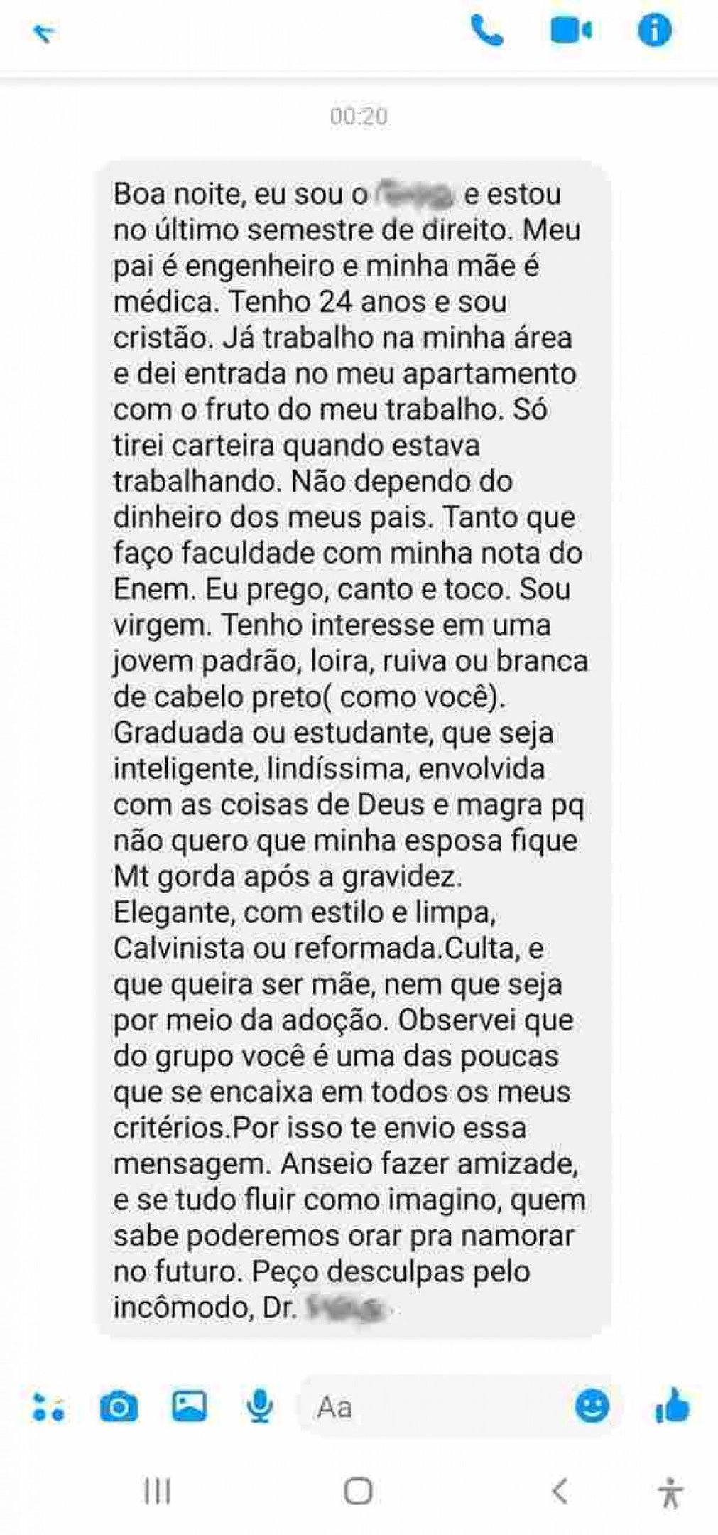 Cantada criteriosa chamou atenção no Twitter Reprodução/Twitter
