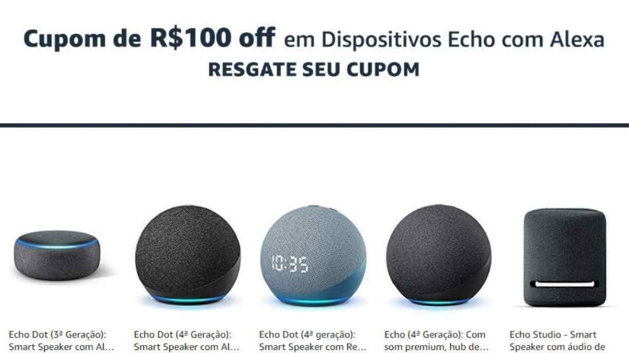 AMAZON ALEXA: cupom de R$ 100 off em 10 dispositivos Amazon, confira