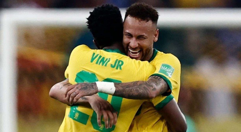 Neymar e Vin&iacute;cius J&uacute;nior s&atilde;o os grandes jogadores do Brasil