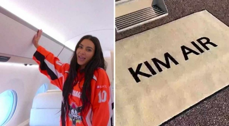 Kim Kardashian revelou detalhes do 'Kim Air', seu avião particular de luxo