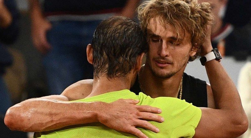 Nadal cumprimentou Zverev após o jogo