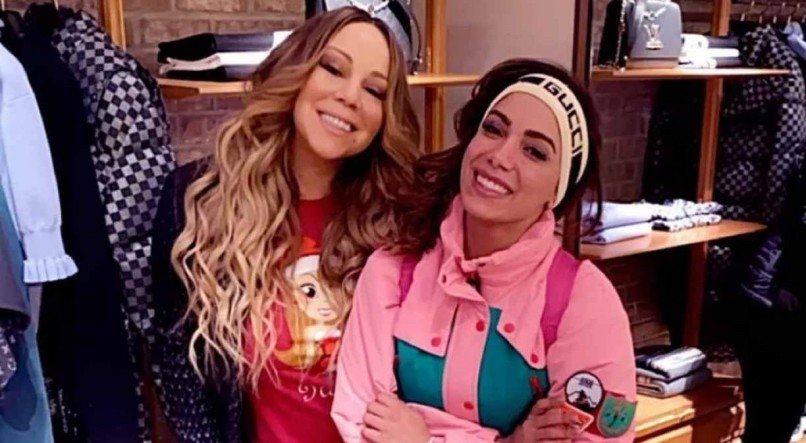 ÍDOLO Mariah Carey e Anitta durante encontro em loja de roupas nos Estados Unidos