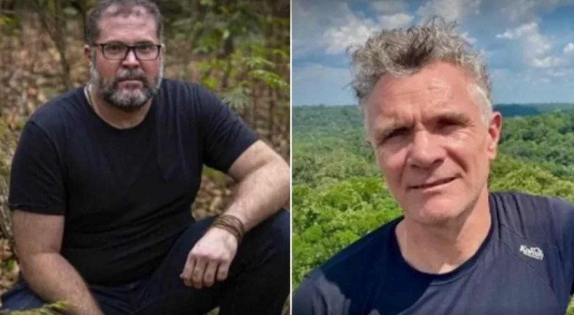 Indigenista Bruno Ara&uacute;jo Pereira (E) e jornalista Dom Phillips (D) foram assassinados no Vale do Javari, no Amazonas