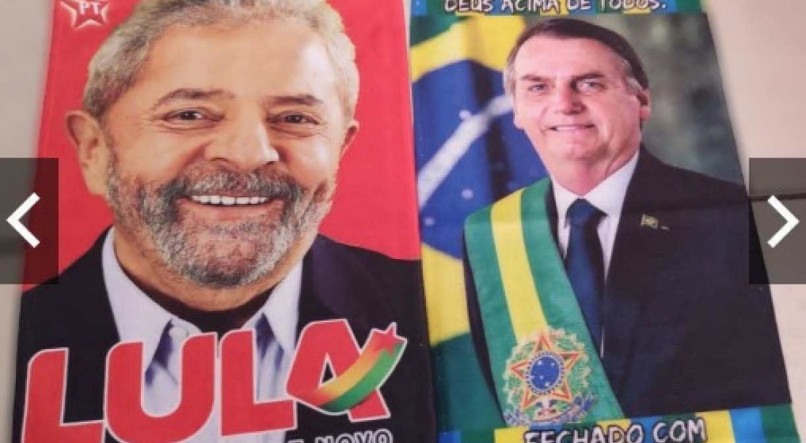Itens com estampas homenageando Lula e Bolsonaro tomam conta das vitrines