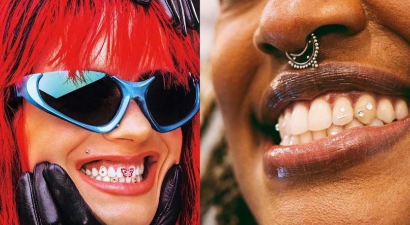 A cantora espanhola Rosalía já fez diversos designs de pierciengs nos dentes