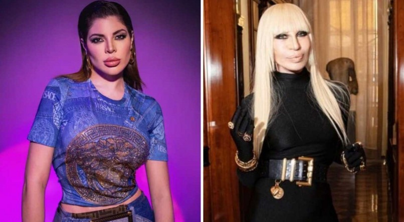 Gkay se fantasiou de Donatella Versace para uma festa 
