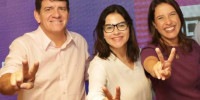 O vereador Alcides Cardoso (PSDB), Priscila Krause (Cidadania) e Raquel Lyra (PSDB), pré-candidata ao Governo de Pernambuco
