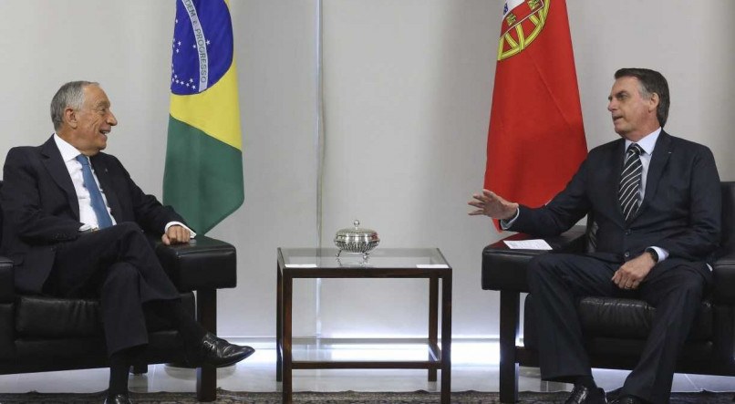 Bolsonaro com Marcelo Rebelo no Palácio do Planalto, em 2019