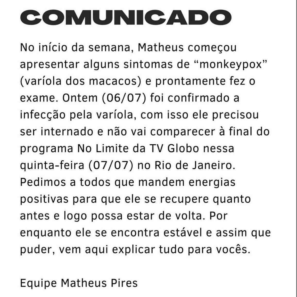 Equipe Matheus Pires - Instagram