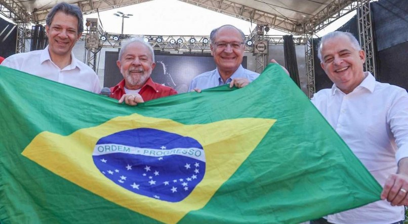 Haddad, Lula, Alckmin e Fran&ccedil;a em Diadema, S&atilde;o Paulo