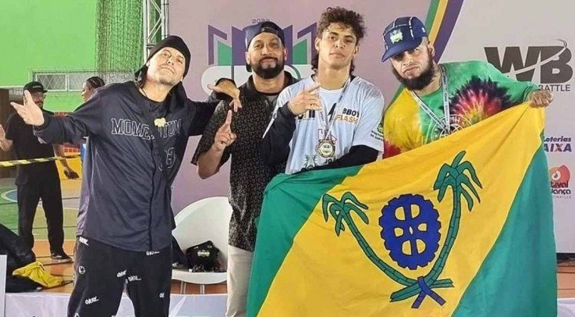 Pernambucano bboy Flash ganhou a medalha de bronze no CNDD Breaking Battle

