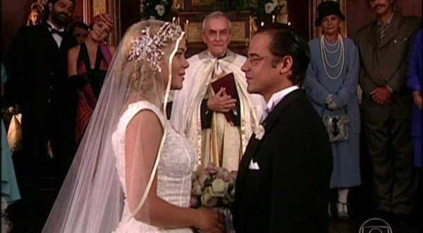 Bianca e Edmundo, na novela O Cravo e a Rosa