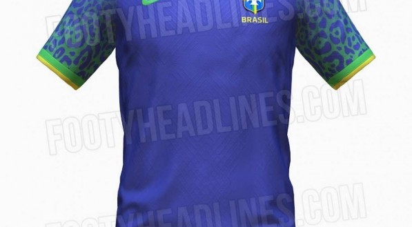 Camisa azul do Brasil na Copa do Mundo 2022