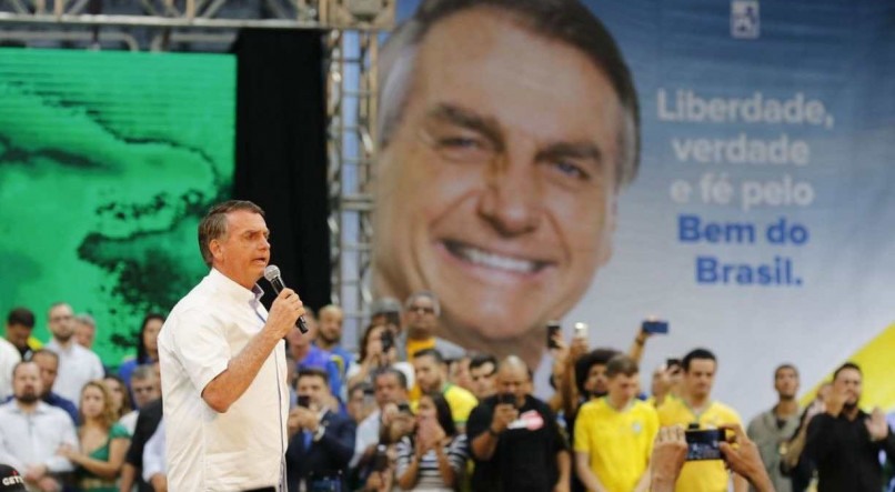 O presidente Jair Bolsonaro durante conven&ccedil;&atilde;o do Partido Liberal (PL)