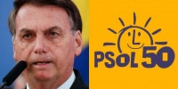 O presidente Jair Bolsonaro (PL) e a logo do PSOL, partido político