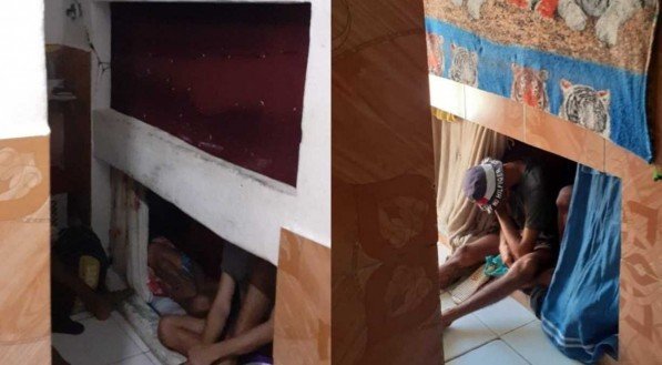 Presos do Presídio Marcelo Francisco de Araújo, no Complexo do Curado, dormem em quartos improvisados