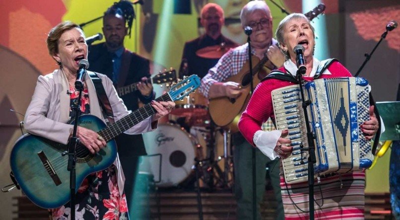 Mary Galvão e Marilene Galvão no Conversa com o Bial, da TV Globo