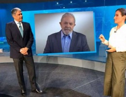 William Bonner e Renata Vasconcelos entrevistam o ex-presidente Luiz Inácio Lula da Silva (PT)