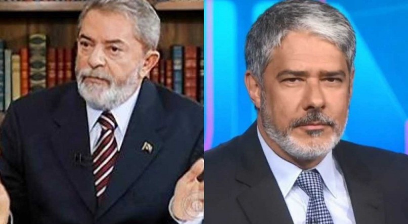 O ex-presidente Lula (PT) e o apresentador William Bonner 