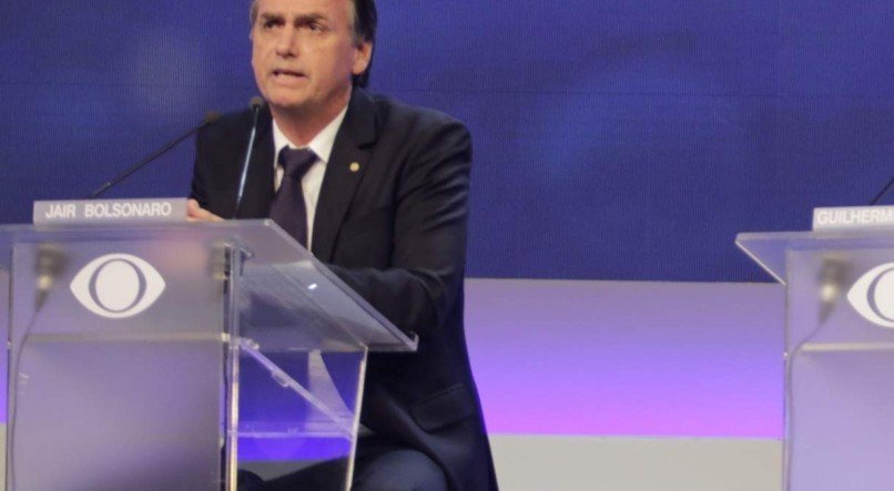 O presidente Jair Bolsonaro (PL) no debate da Band em 2018