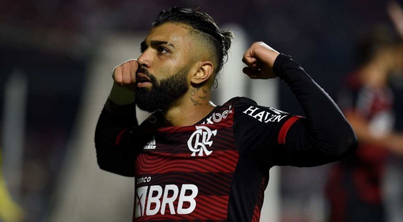Gabigol foi a refer&ecirc;ncia do Flamengo no ataque contra o Olimpia pela Libertadores