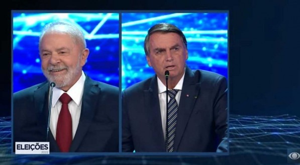 Lula e Bolsonaro no debate na Band, os dois s&atilde;o os principais candidatos nas elei&ccedil;&otilde;es 2022, os dois discutiram durante o programa. 