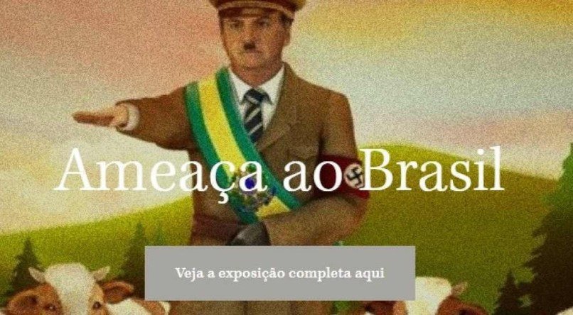 No site, há uma série de caricaturas e críticas ao presidente Jair Bolsonaro