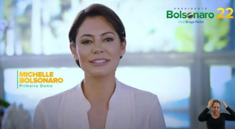Primeira-dama Michelle na propaganda eleitoral de Bolsonaro na TV