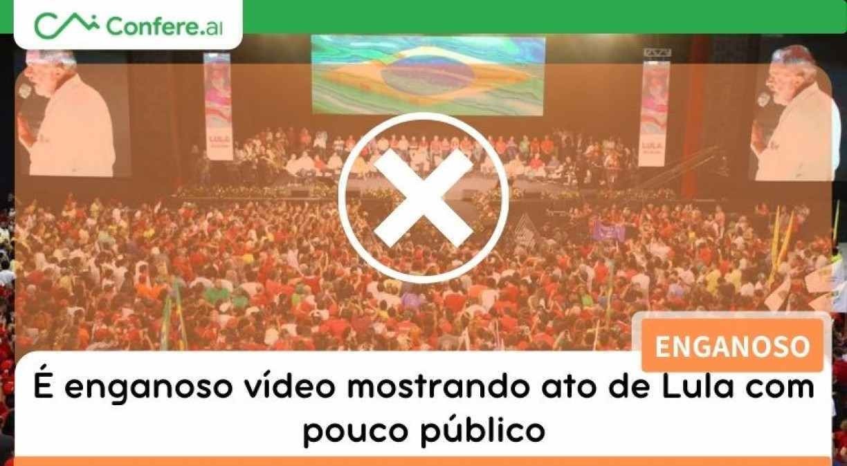 É enganoso vídeo mostrando ato de Lula com pouco público