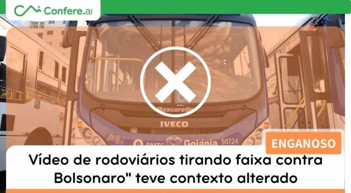 Vídeo de rodoviários tirando faixa contra Bolsonaro