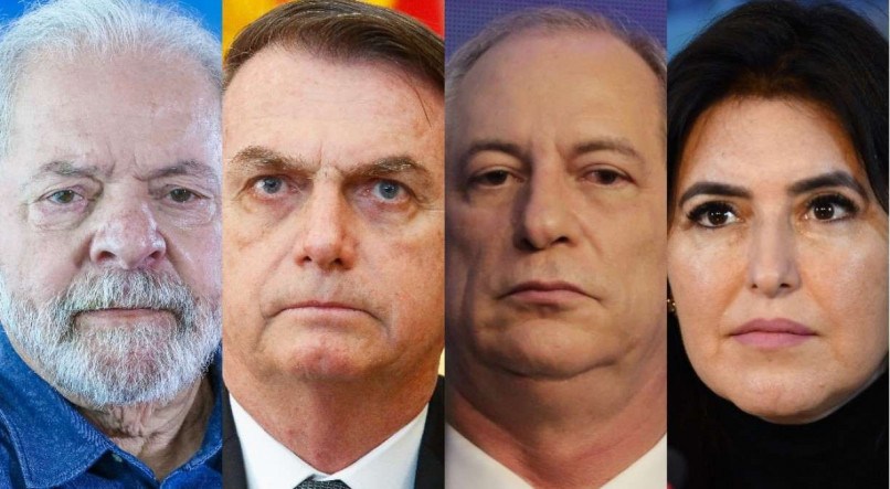 Veja novas pesquisas eleitorais que sair&atilde;o nas v&eacute;speras das elei&ccedil;&otilde;es 2022. Na foto: Lula, Bolsonaro, Ciro e Tebet