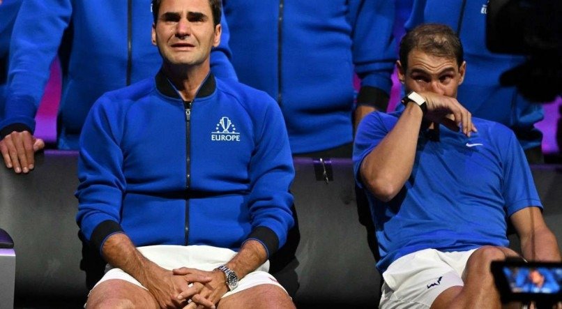 DESPEDIDA Roger Federer jogou duplas com o espanhol Rafael Nadal no seu jogo de despedida das quadras de tênis. O suíço é um dos maiores tenistas de todos os tempos