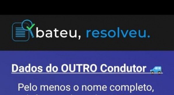 Aplicativo Bateu, resolveu, criado para ajudar condutores que se envolvem em colis&otilde;es de tr&acirc;nsito