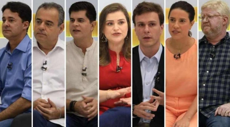Mosaico com candidatos ao Governo de Pernambuco