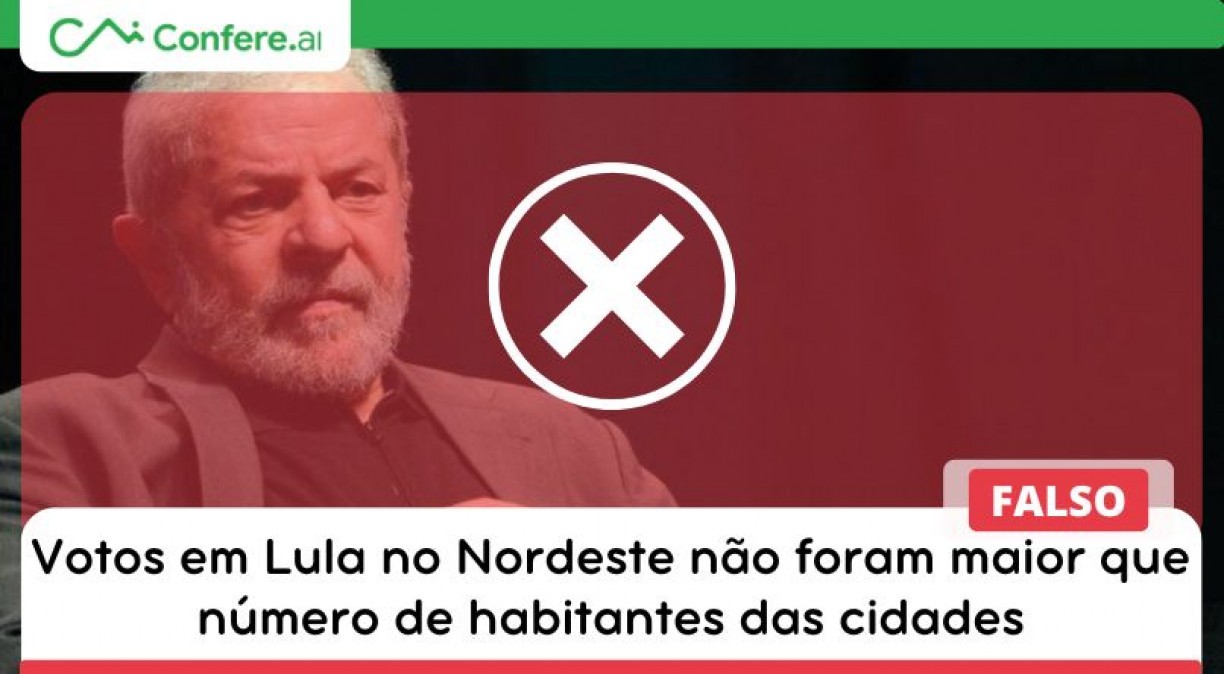Votos em Lula no Nordeste não foram maiores que número de habitantes das cidades
