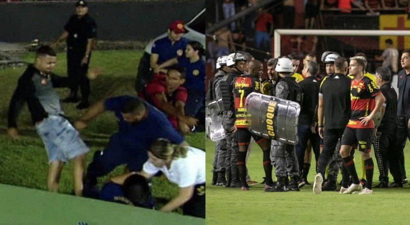 Bombeira foi agredida durante invasão da torcida do Sport em jogo contra o Vasco nesse domingo (16)