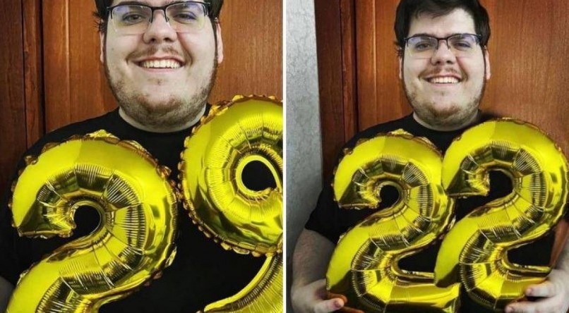 Casimiro fez 29 anos na última sexta-feira e postou uma foto com balões formando o número da sua nova idade
