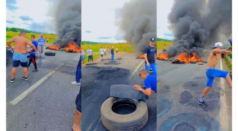 Torcedores do Atlético-MG acabam com bloqueio de bolsonaristas em rodovia à caminho de São Paulo