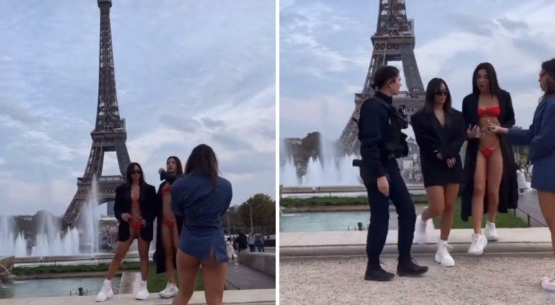 Vanessa Lopes, Gabily, ex-affaires de Neymar, e Gabriela Versiani foram proibidas de tirar fotos sensuais da Torre Eiffel