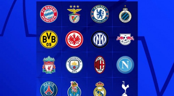 Os 16 times classificados para as oitavas de final da UEFA Champions League
