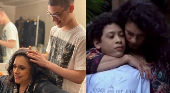 Gal Costa e filho Gabriel, de 16 anos