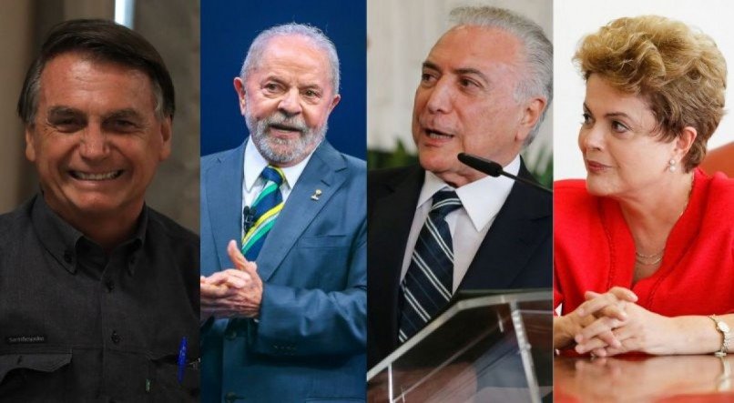 Presidente Jair Bolsonaro (PL), presidente eleito Lula (PT), ex-presidente Michael Temer (MDB) e ex-presidente Dilma Rousseff (PT)