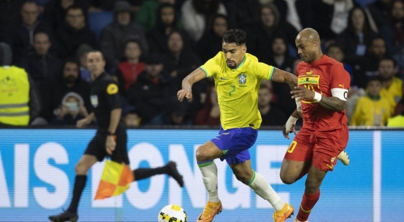 Brasil em jogo contra a Gana em &uacute;ltimo amistoso