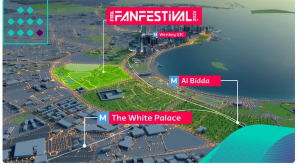 Mapa da Fifa Fan Fest, único local com venda geral liberada na Copa do Mundo do Catar