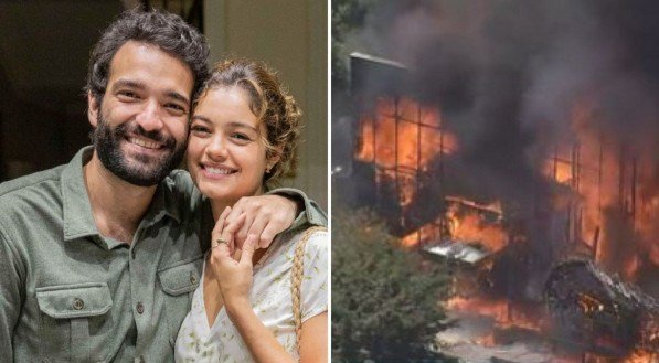 O cenário da novela Todas as Flores pegou fogo nesta sexta-feira (18).