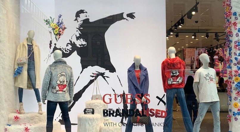 &quot;Aten&ccedil;&atilde;o todos os ladr&otilde;es de loja. Por favor v&atilde;o at&eacute; a Guess da Regent Street&quot;, escreveu Banksy 